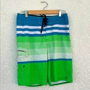 O'Neill Men's Green and Blue Swim/Boardwalk  Shorts size 29